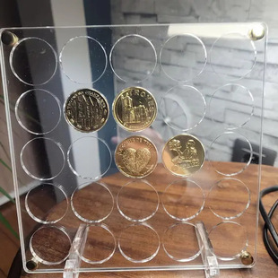 Acrylic Transparent Black 25 War Coin Display Stand Suitable for Home and Family Collectibles Enthusiasts