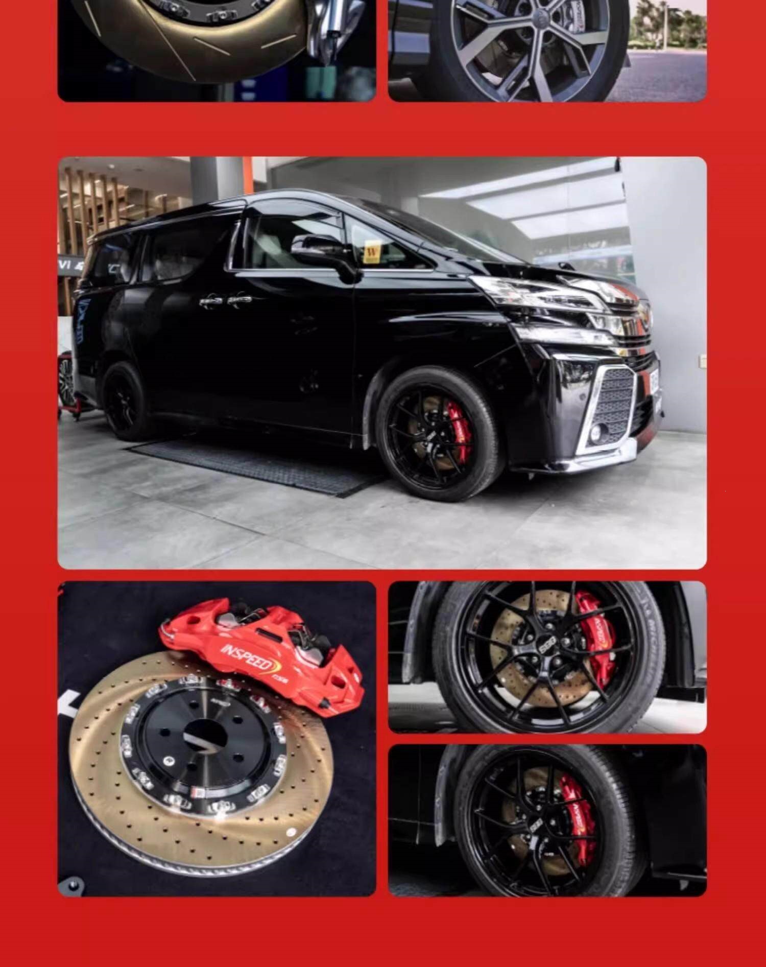Inspeed Hard-Speed Brake Modified Four-Piston, Six-Piston, Eight-Piston Street Calipers, Racing Calipers for Front Wheels