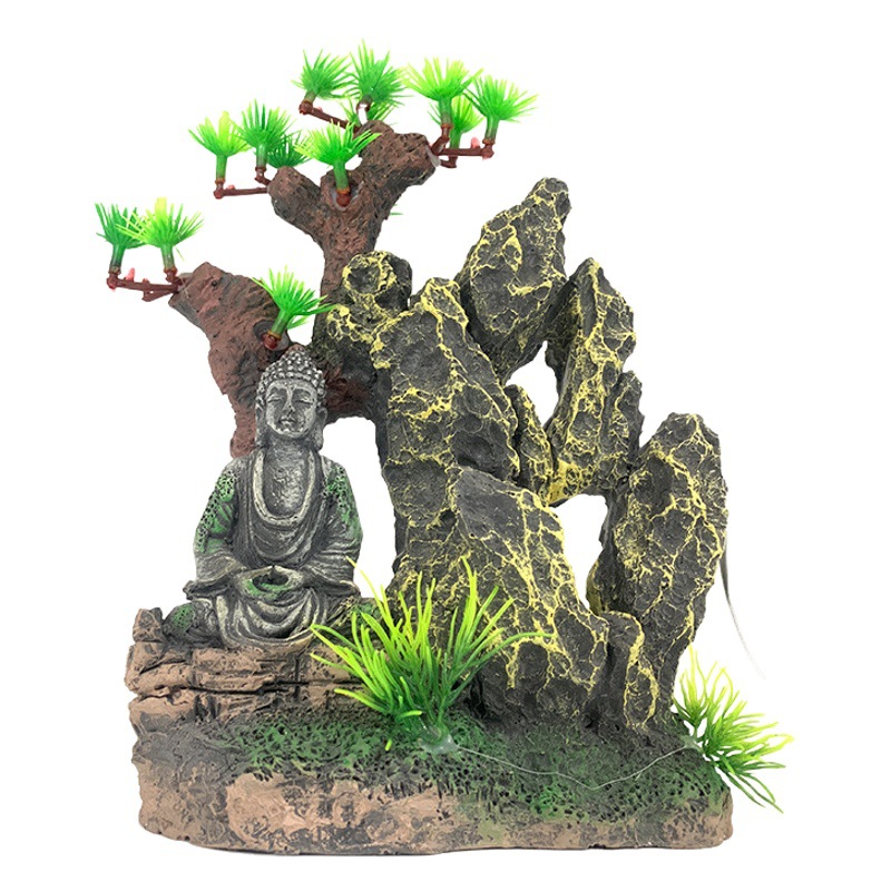 Adornos de Buda de Piedra Decorativa, Decoración para Acuarios de Reptiles, Paisaje de Bonsái, Regalos Creativos, Venta al Por Mayor
