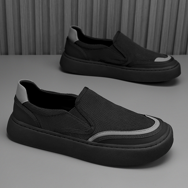 Zapatos de hombre nuevos 2026 primavera mallas antiodor suela suave conducir deportes ociosos convenientes para usar zapatos planos de pedaleos