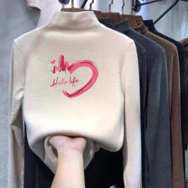 女童春秋德绒打底衫2025新款洋气中大童半高领儿童内搭外穿上衣服