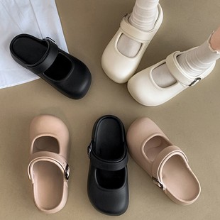 White High-grade Non-slip Baotou Thick Slippers Women's Summer 2025 New All-match Height-increasing Soft Slippers