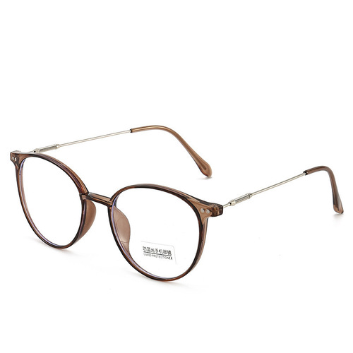 New TR90 Myopia Glasses Frame for Men and Women, Retro Elliptical Spring Leg Optical Frame, Wholesale Eyeglass Frames