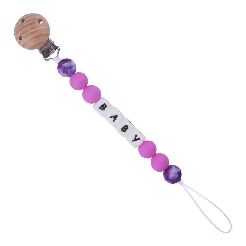 Nuevo bebé suministros dibujos animados transferencia de agua flor cuentas calmante bebé silicona mordedura pegamento molar pezón cadena