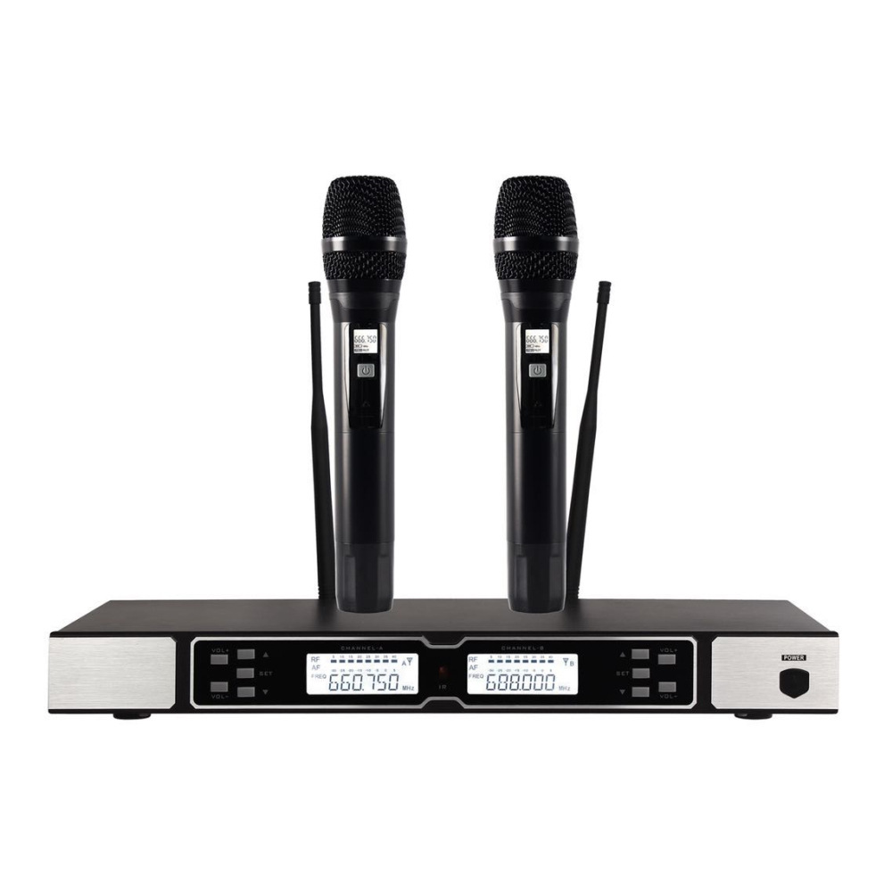 KO-608无线话筒一拖二家用唱歌U段KTV 户外卡拉OK麦克风便携专业