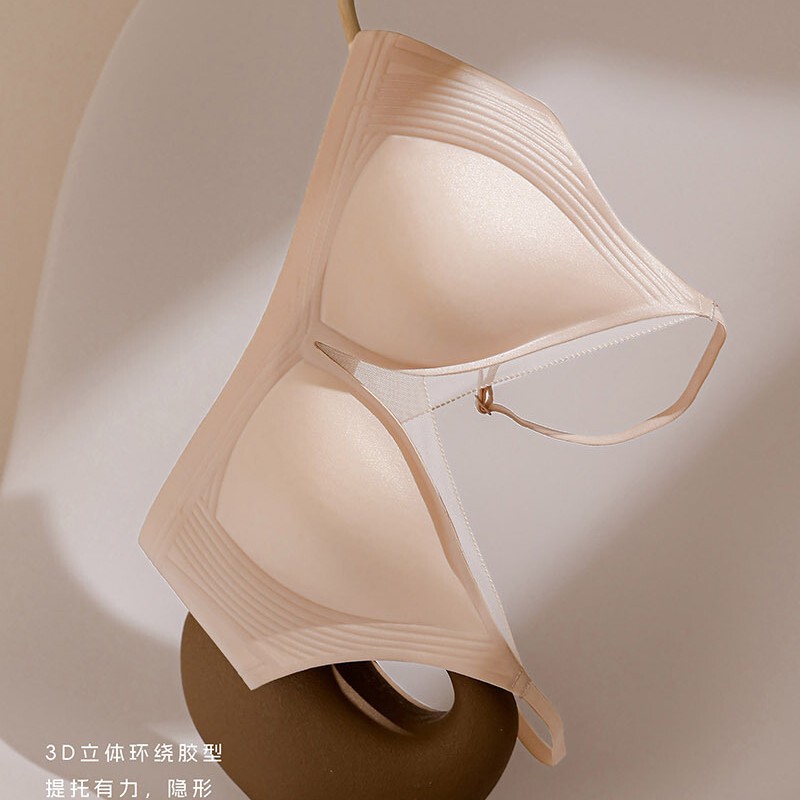 Seamless Underwear Women's Mesh Push-Up Jelly Lifting Bra French Style Silky Satin Breathable Live Broadcast