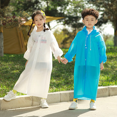 EVA Children's Sanding One-piece Raincoat with Backpack Holder, Extended and Thick Full-body Raincoat Cape for Primary School Students