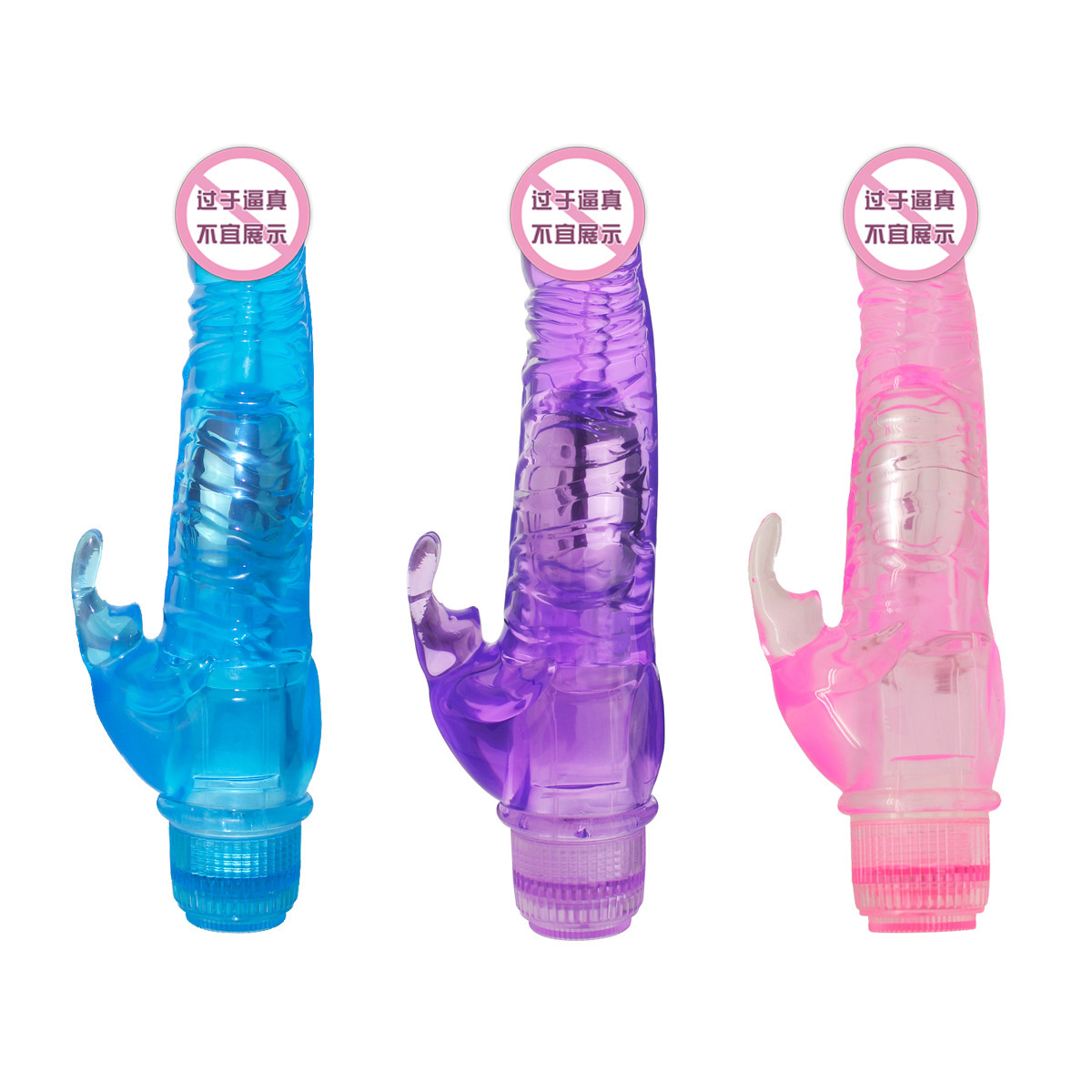 Jade Rabbit G-Spot Vibrator, Rose Red ABS Massage Stick for Adults — detail image 1