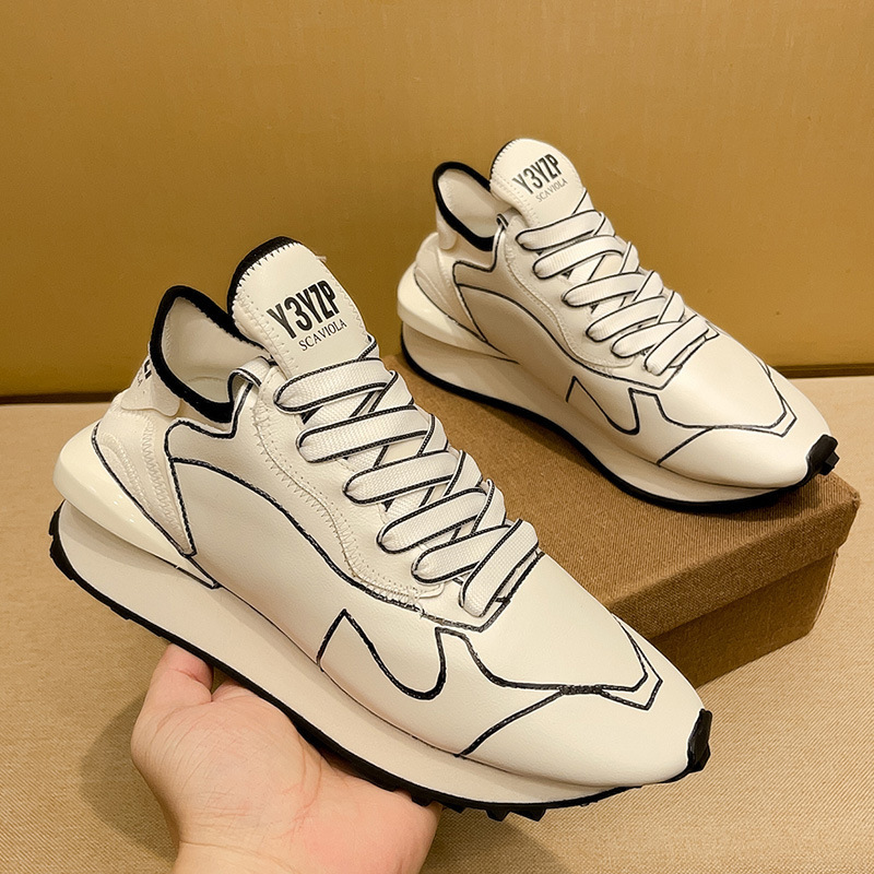 y3 men's shoes super popular DIY drawing line argan shoes designer style ~ autumn personality increased tide all-matching casual sneaker