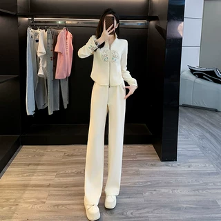 新中式轻国风休闲运动套装女春秋季时尚网红炸街卫衣阔腿裤两件套