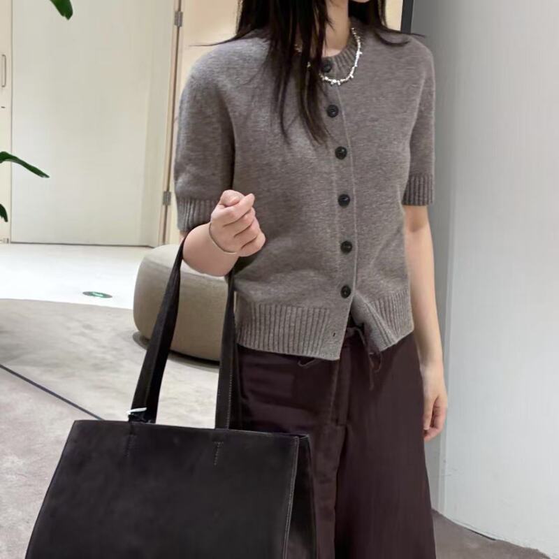 Cs Women's Standard Fit Merino Wool Short Sleeve Cardigan 2025 Autumn New Product 1293410001
