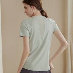 Women's 2024 Summer High-Style Yoga Short Sleeve T-Shirt, Quick-Drying, Slim-Fitting Sports Top for Running and Training