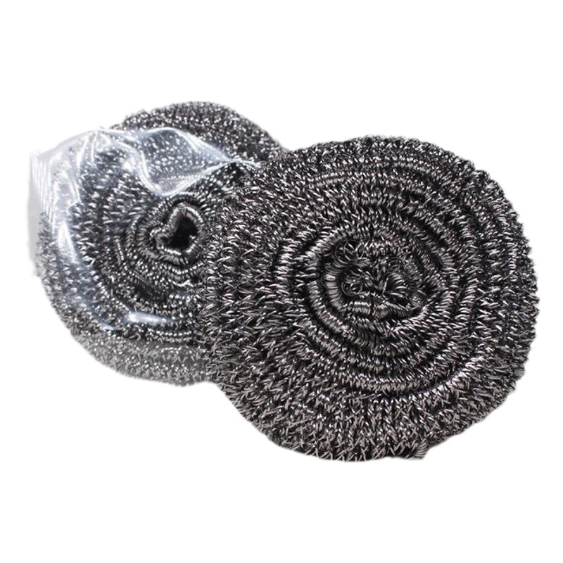 Bolas de acero para limpieza en embalaje transparente individual, cepillo para ollas de acero inoxidable, sin óxido, venta al por mayor de fábrica.
