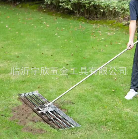 Lawn leveling rake stainless steel golf ball leveler flat soil fertilizer garden vegetable garden flat sand crushing soil finishing