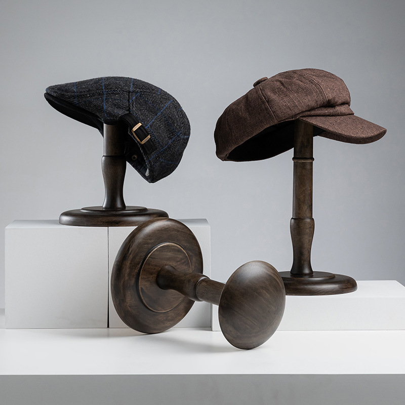 Clothing store antique solid wood hat rack hat holder window display props men's and women's clothing store wardrobe storage desktop display rack