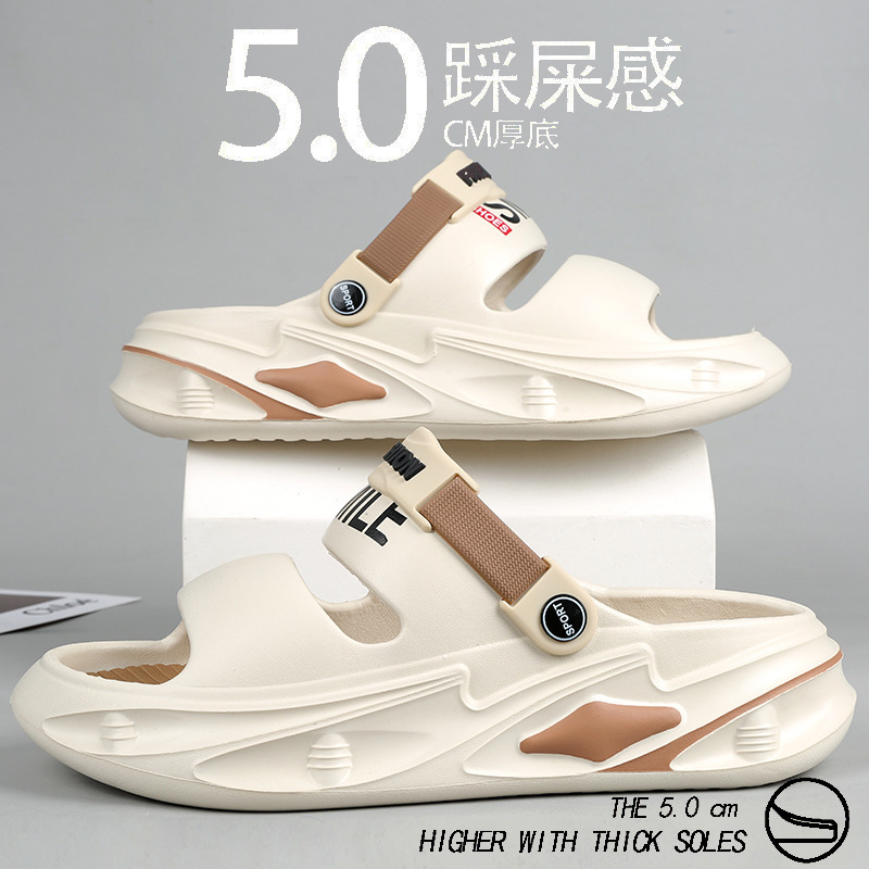 Sandalinas de playa para hombres de verano pareja de suela suave antideslizante para conducir dos usos deportivos pisar mierda sensación sandalinas casuales
