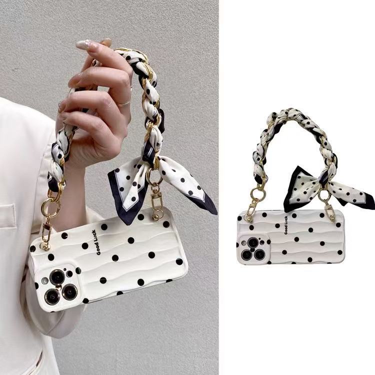 Punto de onda de nicho para iphone15 bolso diagonal 16ProMax funda para teléfono móvil 13 Apple 14P hombres y mujeres 16