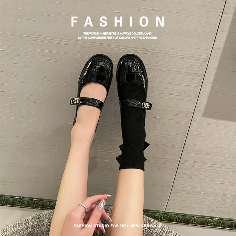 Genuine Leather High Heels Knocking Cost-effective Uncle Xiao Xiang Style Mary Jane Shoes 2024 New French Flat Thick Heel Single-layer Shoes Genuine Leather High Heels Knocking Cost-effective Uncle Xiao Xiang Style Mary Jane Shoes 2024 New French Flat Thick Heel Single-layer Shoes