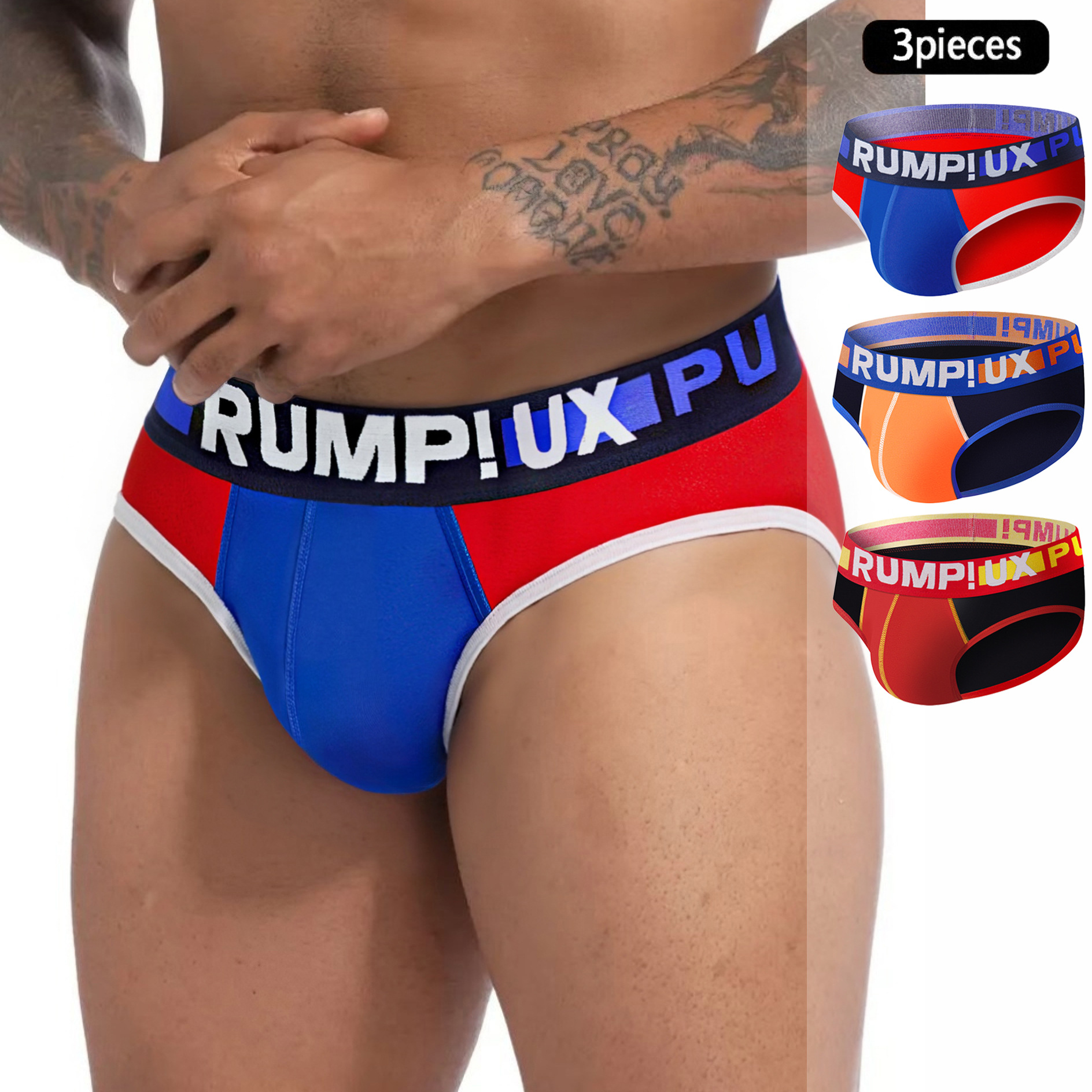 3 Pieces! New Japanese and Korean Cross-Border Young Men's Underwear Sexy Breathable Briefs Breathable Cotton Low Waist European Size