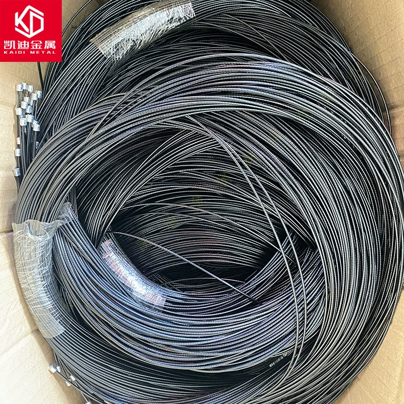 Трос из нержавеющей стали 304 с черным покрытием, трос из нейлона PA316 с прозрачным ПВХ покрытием, коррозионностойкий трос с пластиковым покрытием для подъема