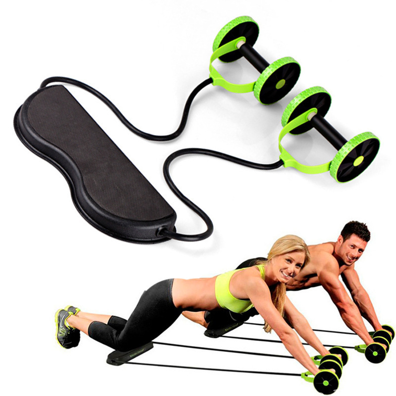 Abdominal wheel fitness abdominal muscle wheel abdominal trainer roller tension rope home indoor multi-function training mute fitness wheel