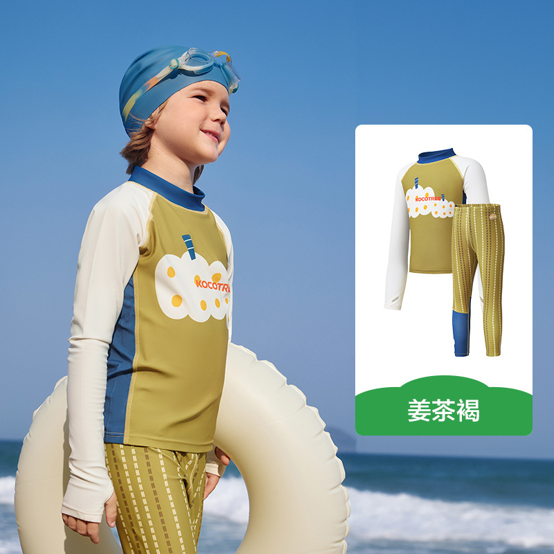 KK Tree 2024 nuevos trajes de baño para niños, niños y niñas, trajes de natación para bebés divididos, una pieza, hilo original, protector solar, antibacteriano