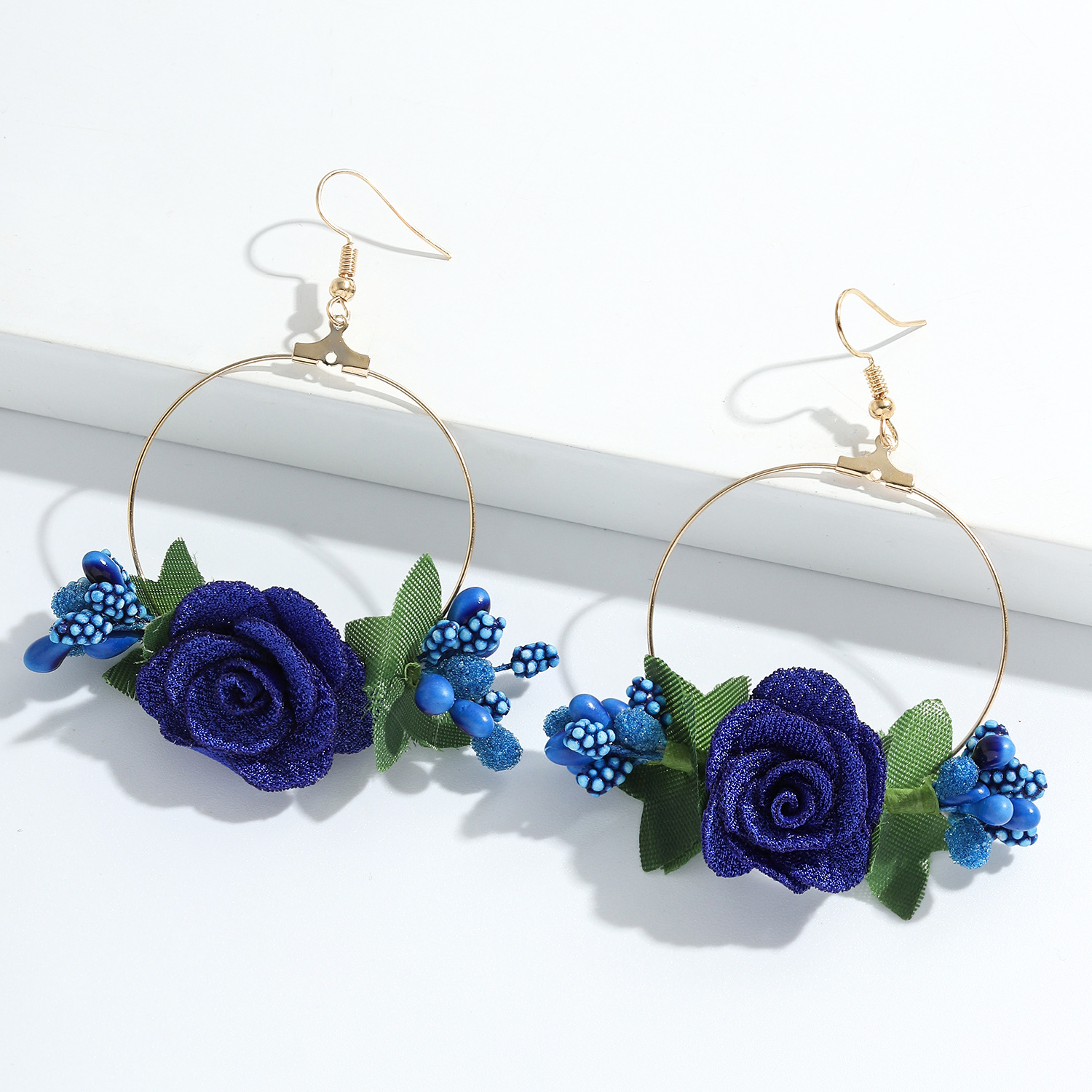 7g Weight Alloy Ear Needle Material Drop Earrings Classification Anniversary, Business, Travel, Birthday, Festival Occasion Alloy, Gauze Material Flower Pattern Women'S Gender Ethnic Style Style White, Pink, Purple, Red, Blue Color Ethnic Style Flower Alloy Gauze Drop Earrings 25