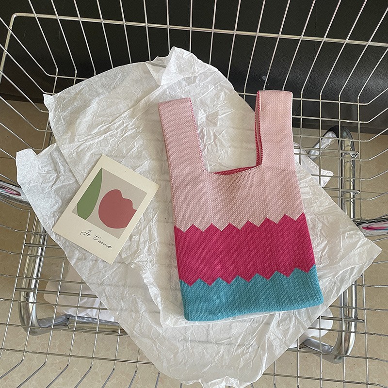 Ins versión coreana de primavera y verano nuevos bolsos de mujer, bolsos de mano, bolsos de punto de nicho simples, bolsos de chaleco, bolsos de mensajero