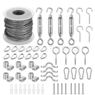 Stainless steel wire rope kit cable pvc Garden hanging lamp Chuck fixed screw buckle rope tensioner aluminum sleeve