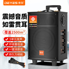 德影广场舞音响无线蓝牙户外大功率拉杆音箱k歌大音量低音炮家用