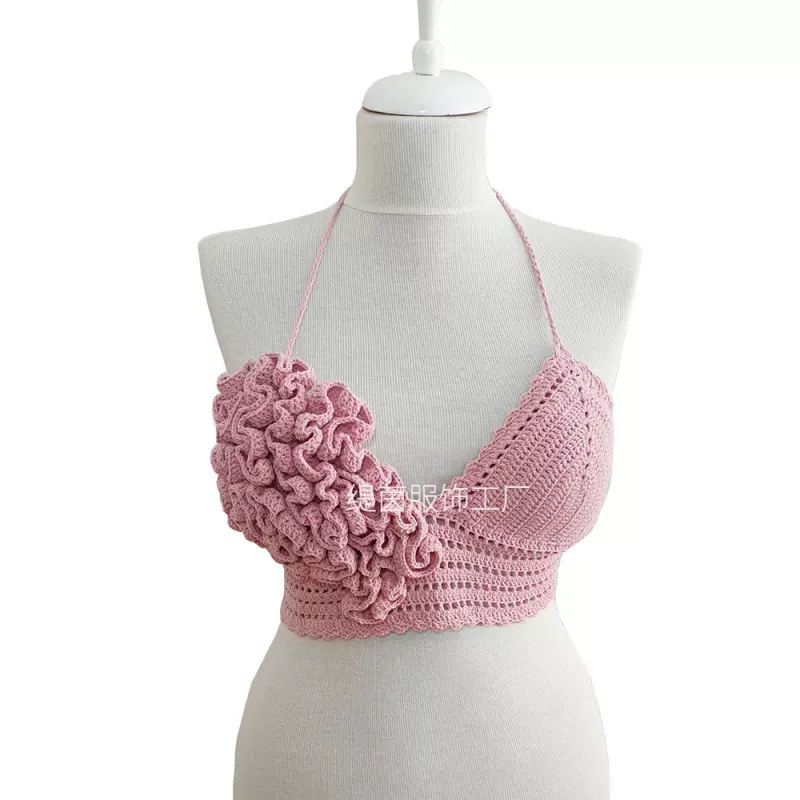 欧美手勾线钩编马甲背心比基尼泳装沙滩服bikini分体泳衣休闲百搭