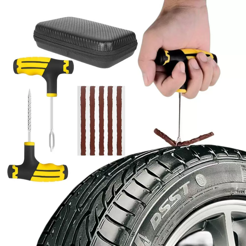 跨境汽车补胎工具套装小轿车轮胎补胎专用10电瓶车真空胎快速工具