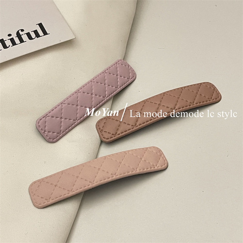 Small fragrant style hairpin Korean style simple and versatile rhombus fabric edge clip bangs hairpin hair accessories clip broken hair bb clip