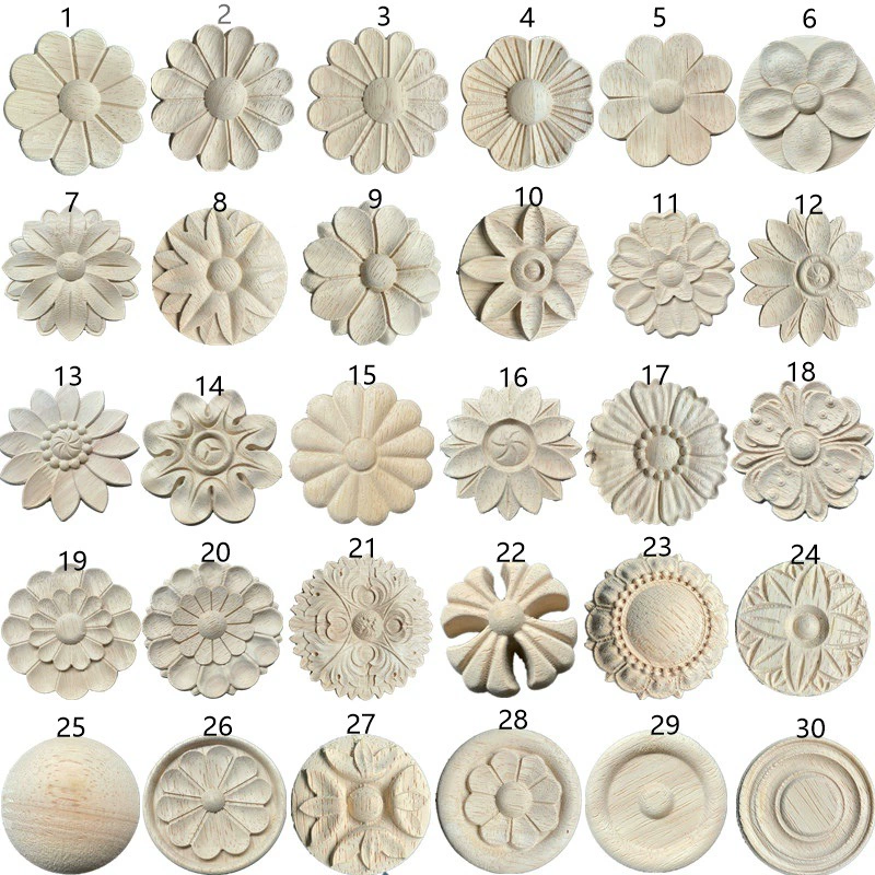 Dongyang резьба по дереву настенный телевизор диван фон украшение стены из цельного дерева Европейская наклейка рамка для фотографий угловой цветок маленький круглый новый продукт