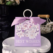 新款喜糖盒结婚婚礼喜糖盒子高级感紫粉色小清新花卉盒糖果礼盒空