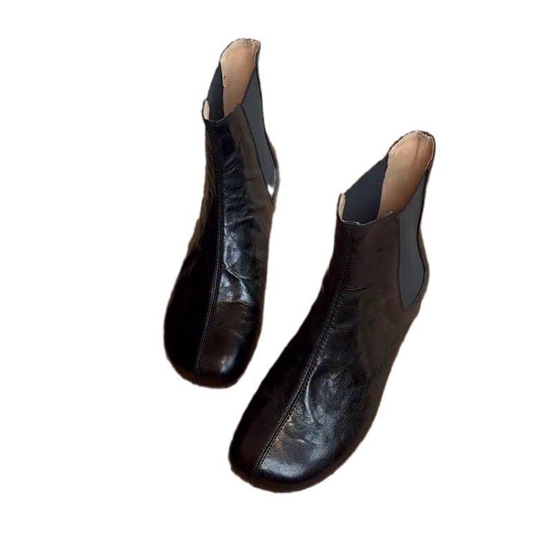 In Stock Immediate Delivery~British Style Elastic For Women, Autumn And Winter Short Boots, Round Toe, Commuter_vogvips.com