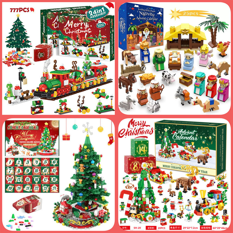 Cross-Border Building Blocks Christmas Calendar Blind Box Countdown 24 Gridss Kidsren's DIY Car Dinosaur Building Blocks Hand-Torn Blind Box Cross-Border Building Blocks Christmas Calendar Blind Box Countdown 24 Gridss Kidsren's DIY Car Dinosaur Building Blocks Hand-Torn Blind Box