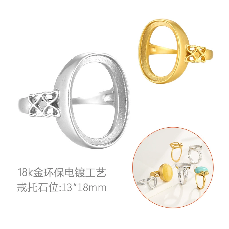 Модное handmade кольцо в форме сердца с вставкой камня, яшмовый восковой агат, 18K белое золото от