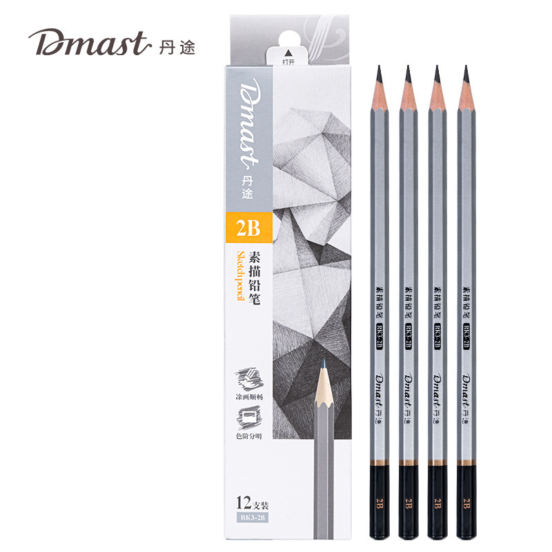 Deli stationery RK3 pencil student children's art painting hexagonal rod sketch drawing special pencil wholesale
