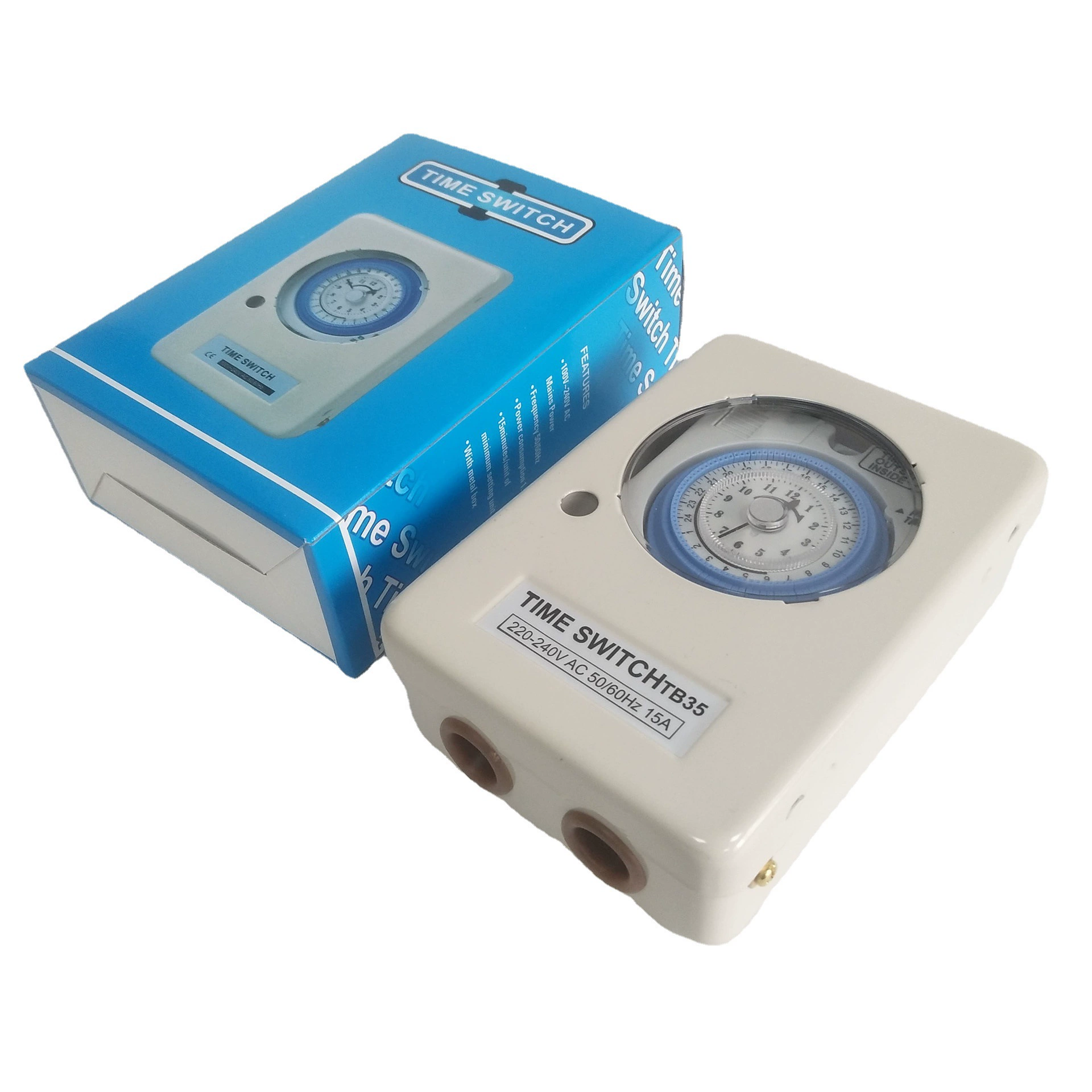 Открытый механический таймер TB35 с железной оболочкой, минимальный таймер, 15 минут, переключатель времени с батареей