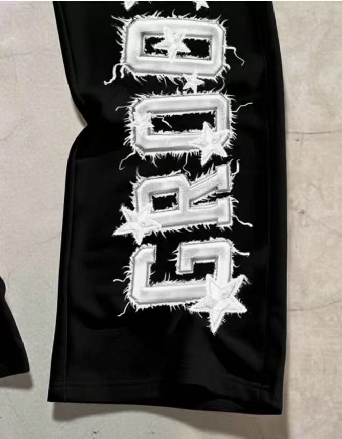 NOKOMETA American Retro Letter Star Printed Sweatpants, Trendy Brand Street Loose Drawstring Straight Sweatpants For Men And Women_voghion.com