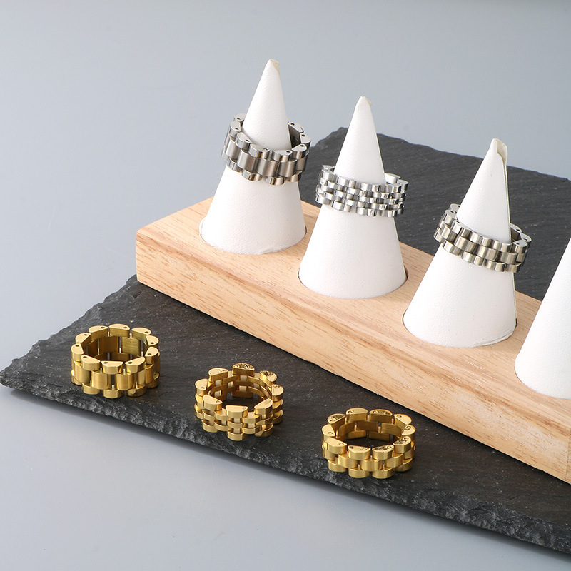 Casual Couple Watch Strap Chain Ring European and American Hip-Hop 8/9/10mm Watch Chain Stainless Steel Men's and Women's Ring