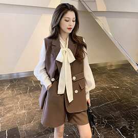 早秋装新款设计感英伦风炸街套装减龄气质小西装外套女套装0008