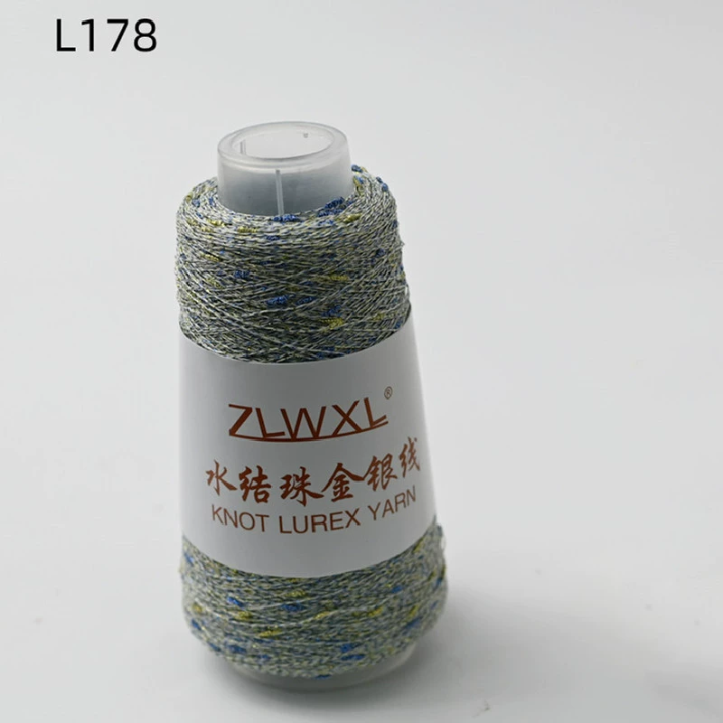 Woven silk threads handmade, 50 gram, gold and silver
