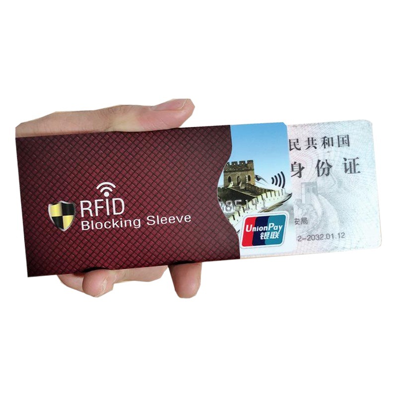 Spot coated paper aluminum foil card sleeve anti-rfid anti-scanning anti-magnetic shielding card sleeve anti-nfc anti-theft card sleeve