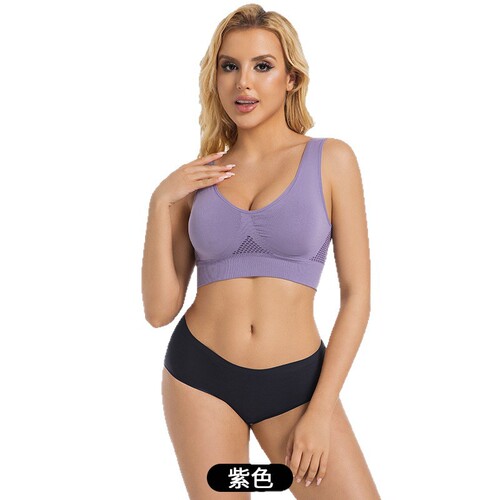 Sports bra for foreign trade, mesh openwork breathable sports bra—cross-border plus-size yoga and running activewear lingerie