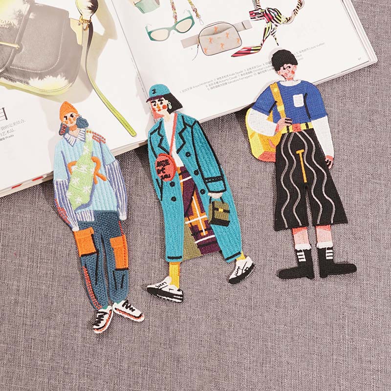 时尚卡通女装衣服贴装饰图案贴花手缝无胶电脑绣花辅料批发刺绣贴