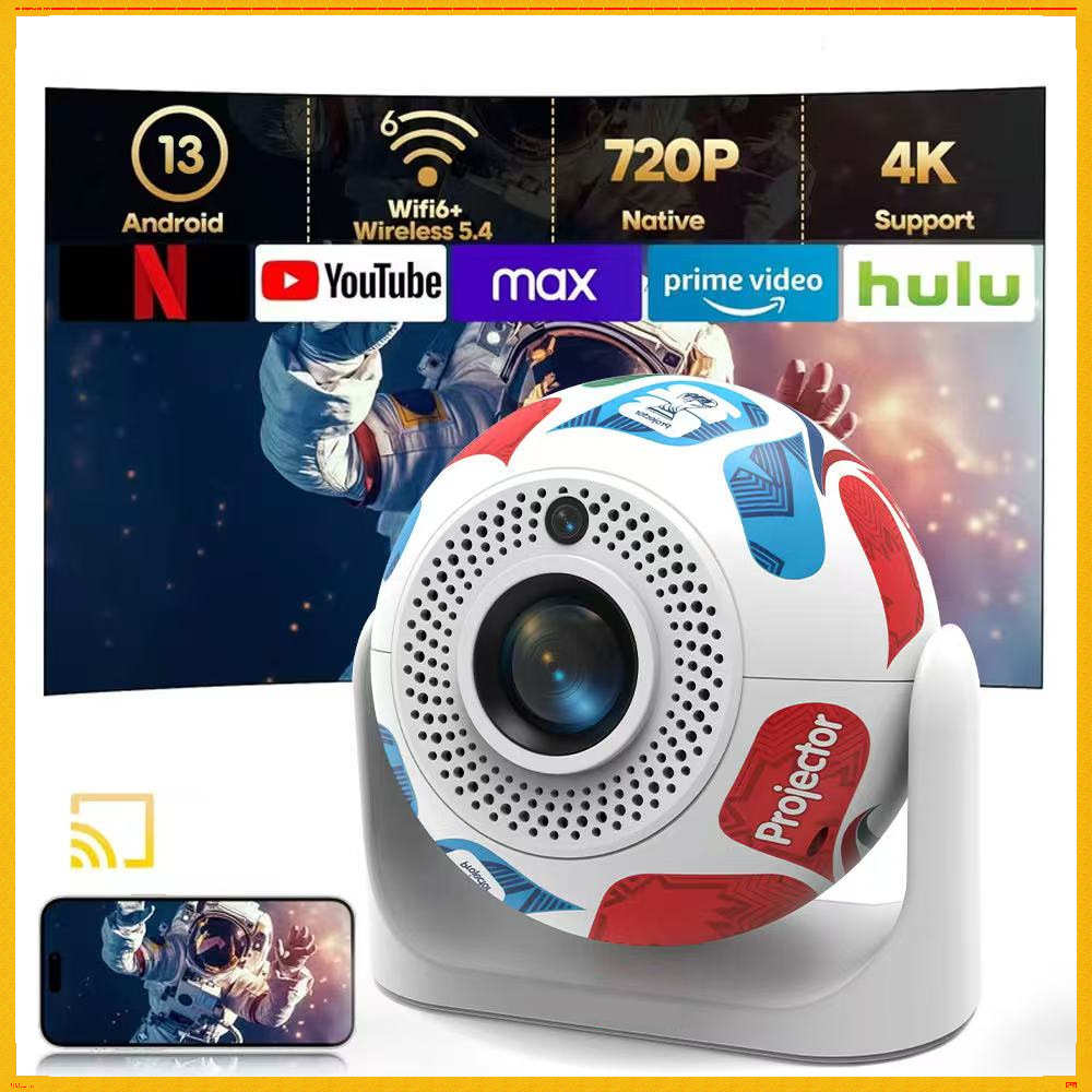 Jy360 Football Projector 2026 World Cup New Export High-Definition Android Smart Home Portable Ball Machine