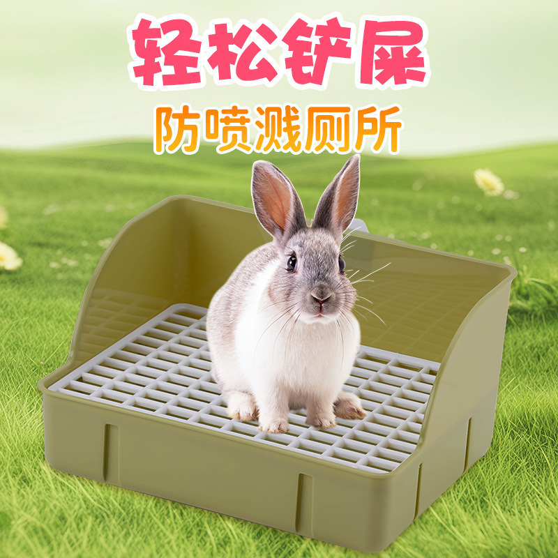Rabbit Toilet Large Anti-Tip Anti-Splash Rabbit Toilet Guinea Pig Urinal Potty Chinchilla Rabbit Cleaning Supplies