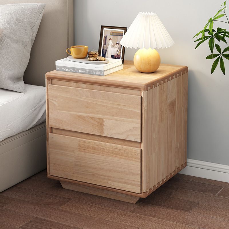 Solid Wood Installation-Free Environmentally Friendly Rubber Wood Integrated Mortise and Tenon Small Cabinet Home Bedroom Chinese Bedside Table New Style